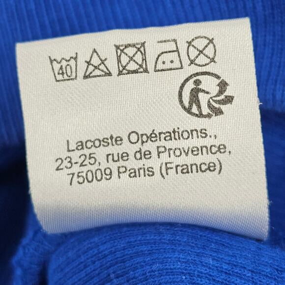 Authentic Lacoste Royal blue Cotton Quater Zip Sweatshirt Men's Size 3XL 3022 - Picture 5 of 8